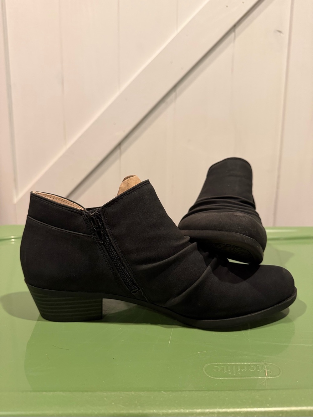 Life Stride Black Low Heel Ankle Booties